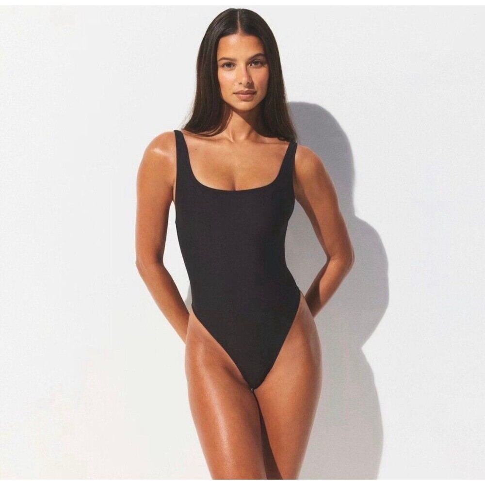 Skims Signature Swim Scoop Neck One Piece Onyx Size XXS